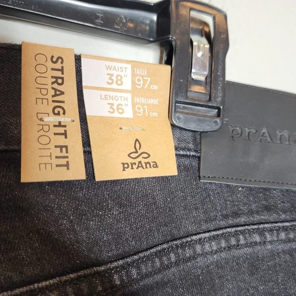NWT Prana 38×36 Feener slim straight black jeans - Picture 8 of 16